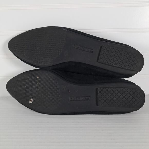 Talbots Francesca Driving Flats Womens 7.5 Black Suede Leather Pointed Toe Shoes - Picture 11 of 14